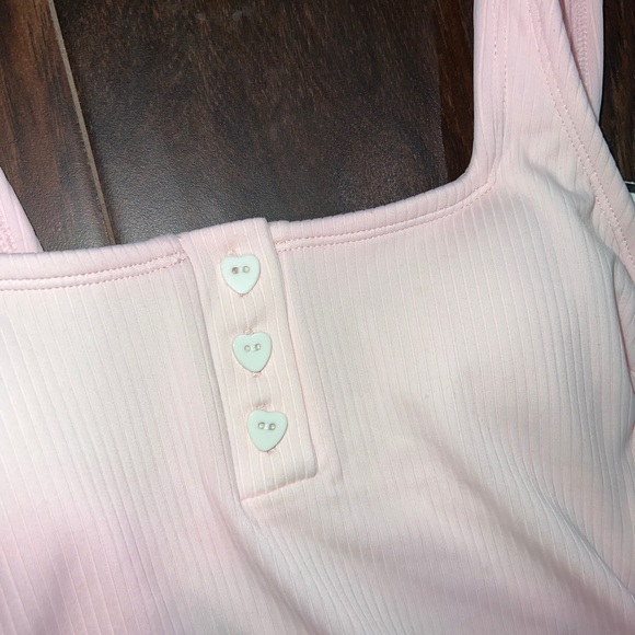 Stoney Clover Lane x Target Pink Ribbed Henley One Piece Swimsuit Size XS - Picture 6 of 10